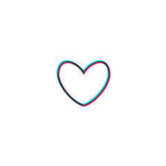 Heart line icon, sign, symbol, logo. Tricolor sign