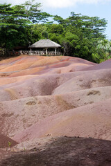 famous tourist place of Mauritius- Chamarel - earth of seven colors ..