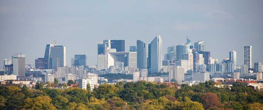 La defense is a modern business and residential district in the near suburbs of Paris