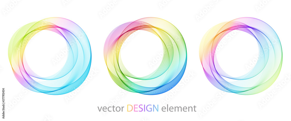 Aufkleber Abstract shiny color spectrum round design element