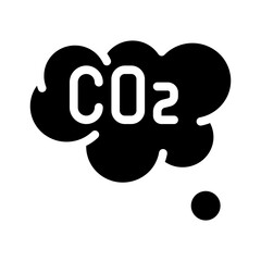 co2 cloud glyph icon vector symbol illustration