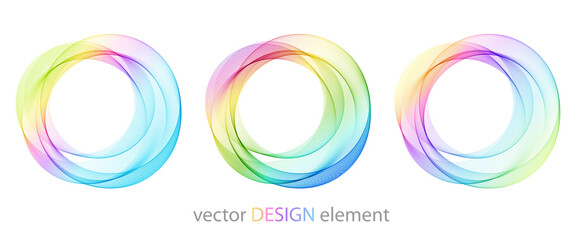 Abstract shiny color spectrum round design element