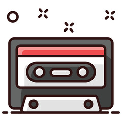 
Audio cassette tape icon design, vector of sound tape 
