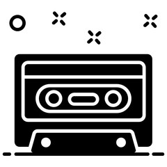 
Audio cassette tape icon design, vector of sound tape 
