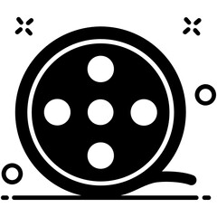 
Design of film reel concept, an icon design of movie reel 
