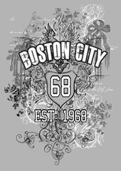 Boston city graphic design