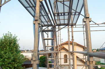 建設現場　足場