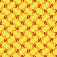 Vector seamless pattern texture background with geometric shapes, colored in yellow, orange, red colors.