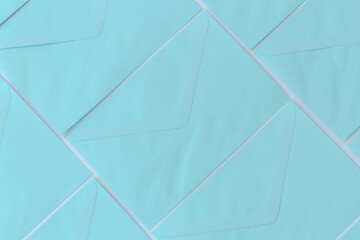 Stack of blue envelops,For background