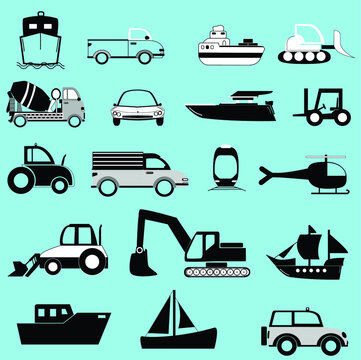 Transportation set icon