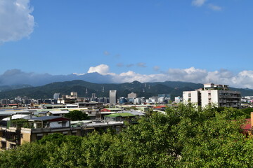 The view of Taipei with clouds in Taiwan