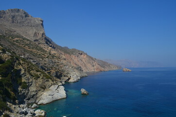 Fototapeta na wymiar view of the sea and mountains in Greece