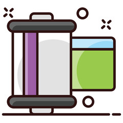 
Reel roll icon design, movie making accessory 
