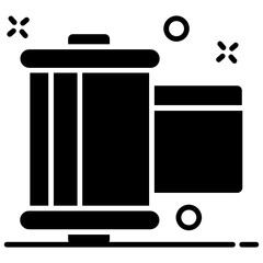 
Reel roll icon design, movie making accessory 

