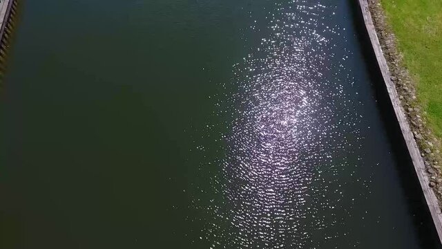 Summer drone view of Augustow Canal, Belarus