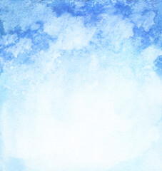 abstract watercolor blue background with salt textured effect. hand drawn illustration