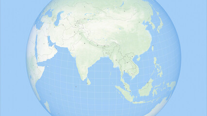 Fototapeta premium China Map. State Borders and Capitals. Political Borders of Far East Countries:a Japan, India, Mongolia, Myanmar, Bangladesh, Korea, Pakistan. High-Res Texture. 3D Illustration.
