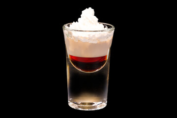 Arabian Blowjob alcoholic cocktail in a shot glass,