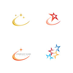 Set Star logo template vector icon illustration