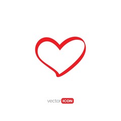  heart icon Vector Template Illustration
