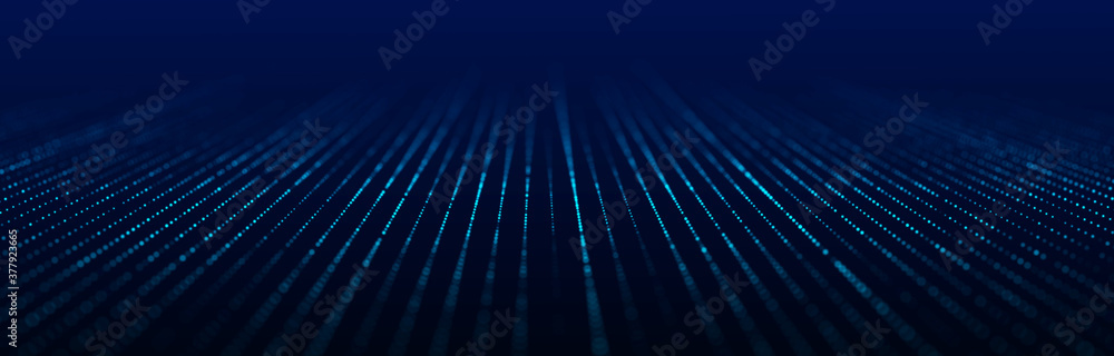 Poster network connection structure. perspective grid. technology wave. big data visualization. technologic