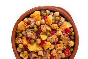 Ropa vieja food isolated on white background	