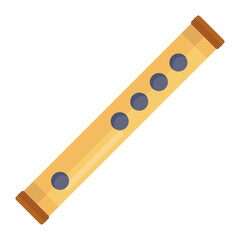 
Wind instrument consisting of a single tube with holes, flute vector 
