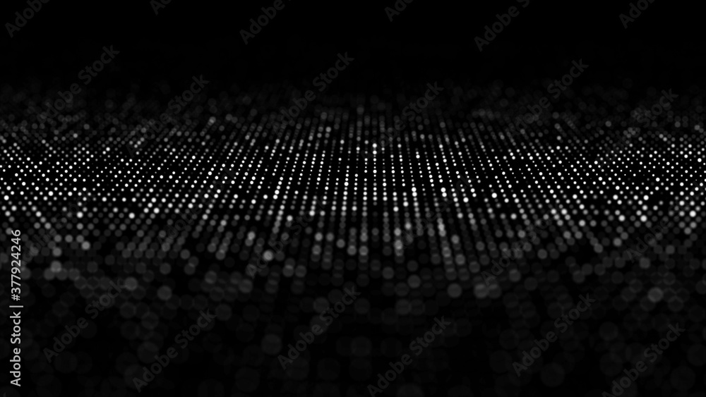 Poster network connection structure. perspective grid. technology wave. big data visualization. technologic