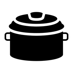
Editable icon design of cooking pot, household pot 
