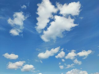 Naklejka na ściany i meble blue sky texture with delicate white clouds
