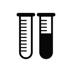 Medical samples in test tubes couple icon