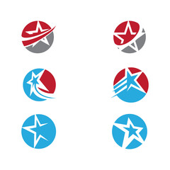 Set Star logo template vector icon illustration