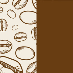 coffee beans background with space for text vector design