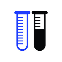 Medical samples in test tubes couple icon