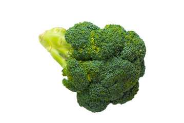Fresh tasty broccoli isolated on white background.