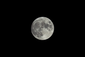 Full moon on night sky