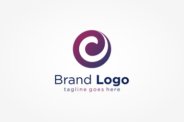 Obraz premium Abstract Initial Letter O and C Logo. Blue Purple Circle Shape with Negative Space C Letter inside. Usable for Business and Technology Logos. Flat Vector Logo Design Template Element.