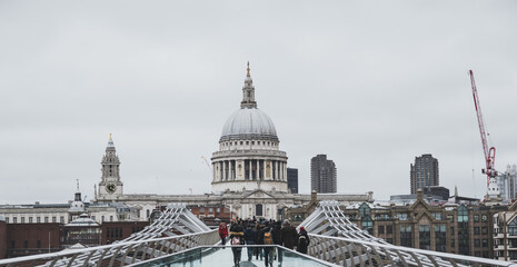 Dome of London's St Paul's Cathedral seen from across the River Thames