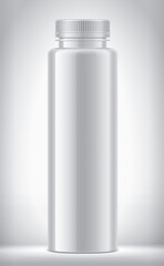 Plastic Bottle on background. Non-transparent Bottle. 