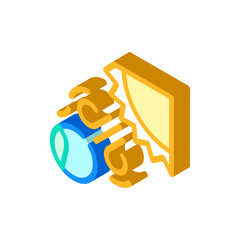 solar influence on earth isometric icon vector illustration