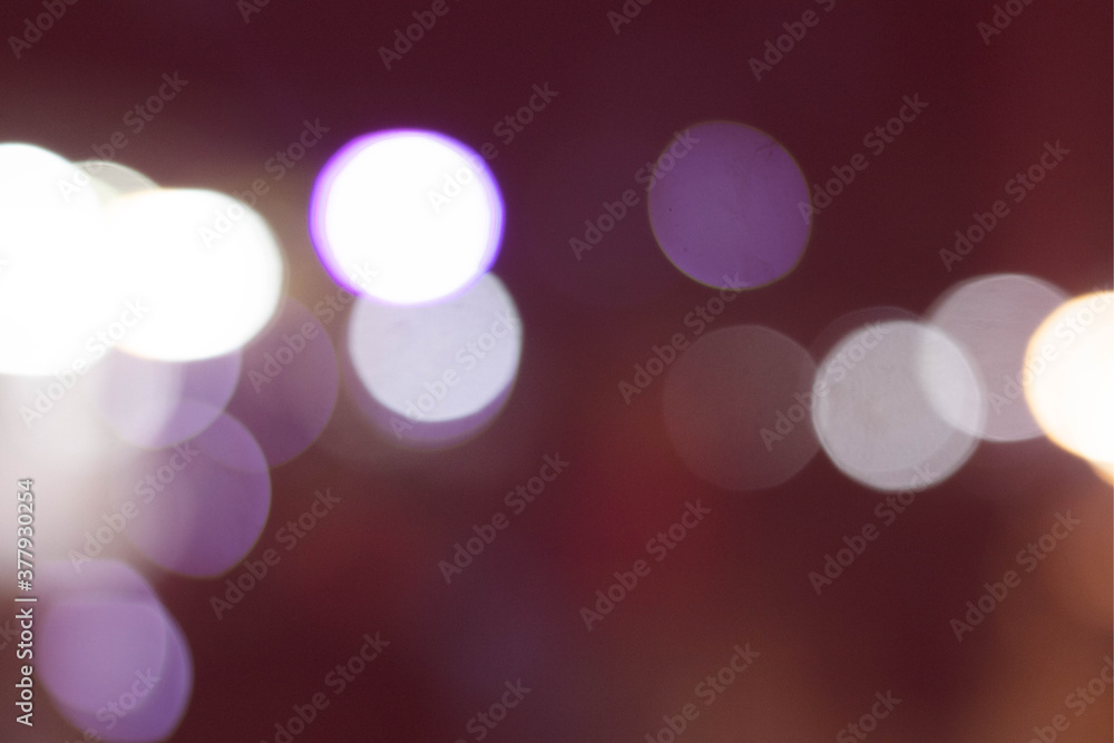 Poster blurred light with bokeh background of temple fair in thailand.abstract blurred circular bokeh backg