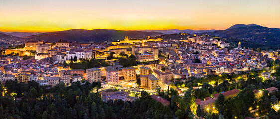 Obraz premium Aerial cityscape of Perugia in Umbria, Italy