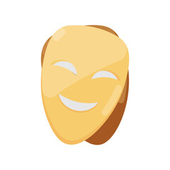 
Theater masks icon in flat design, carnival accessories  
