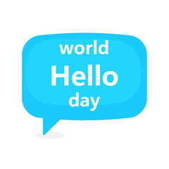 World Hello Day speech bubble design. Clipart image.