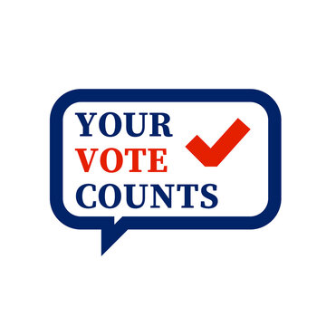 Your Vote Counts Speech bubble icon. Clipart image isolated on white background.