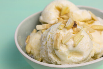fresh almond ice cream scoops