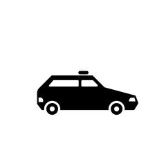 Fototapeta premium Police UK car silhouette icon. Clipart image isolated on white background.