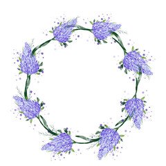 Wreath with violet flowers
