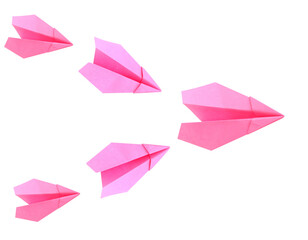 paper planes on white background