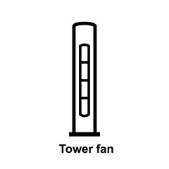 Tower fan silhouette icon. Clipart image isolated on white background.